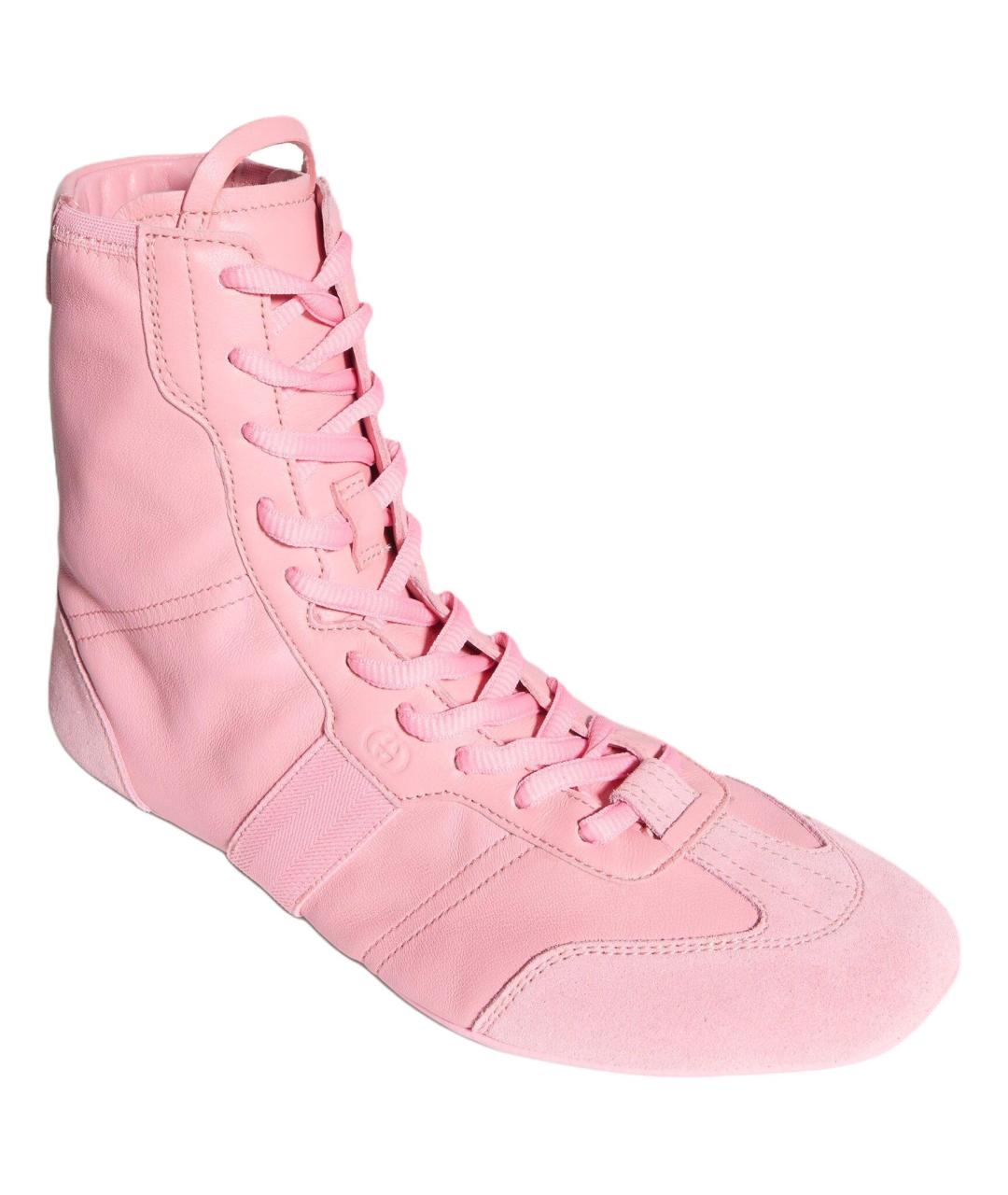 GUCCI Розовые кожаные сапоги, фото 3