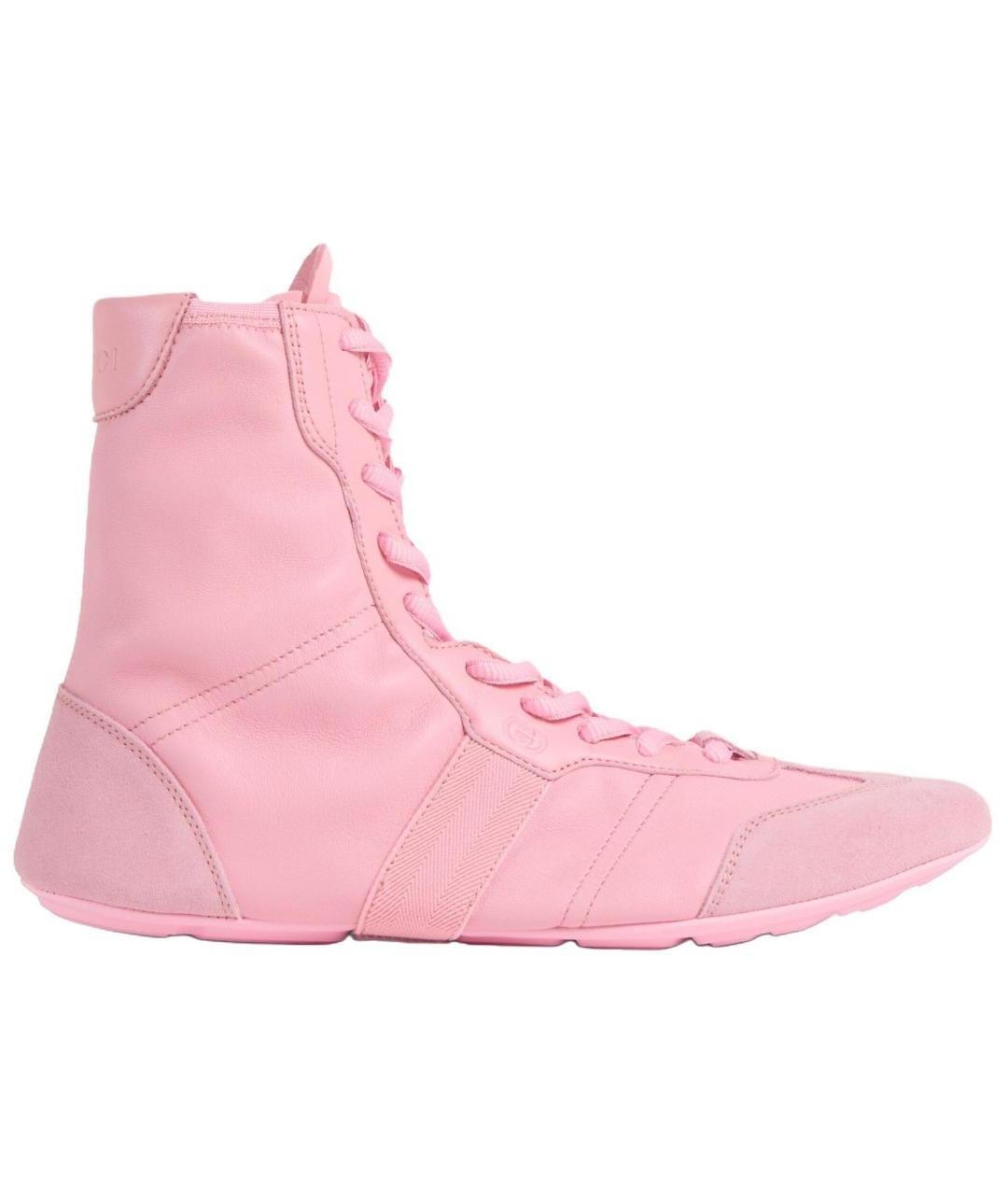 GUCCI Розовые кожаные сапоги, фото 1