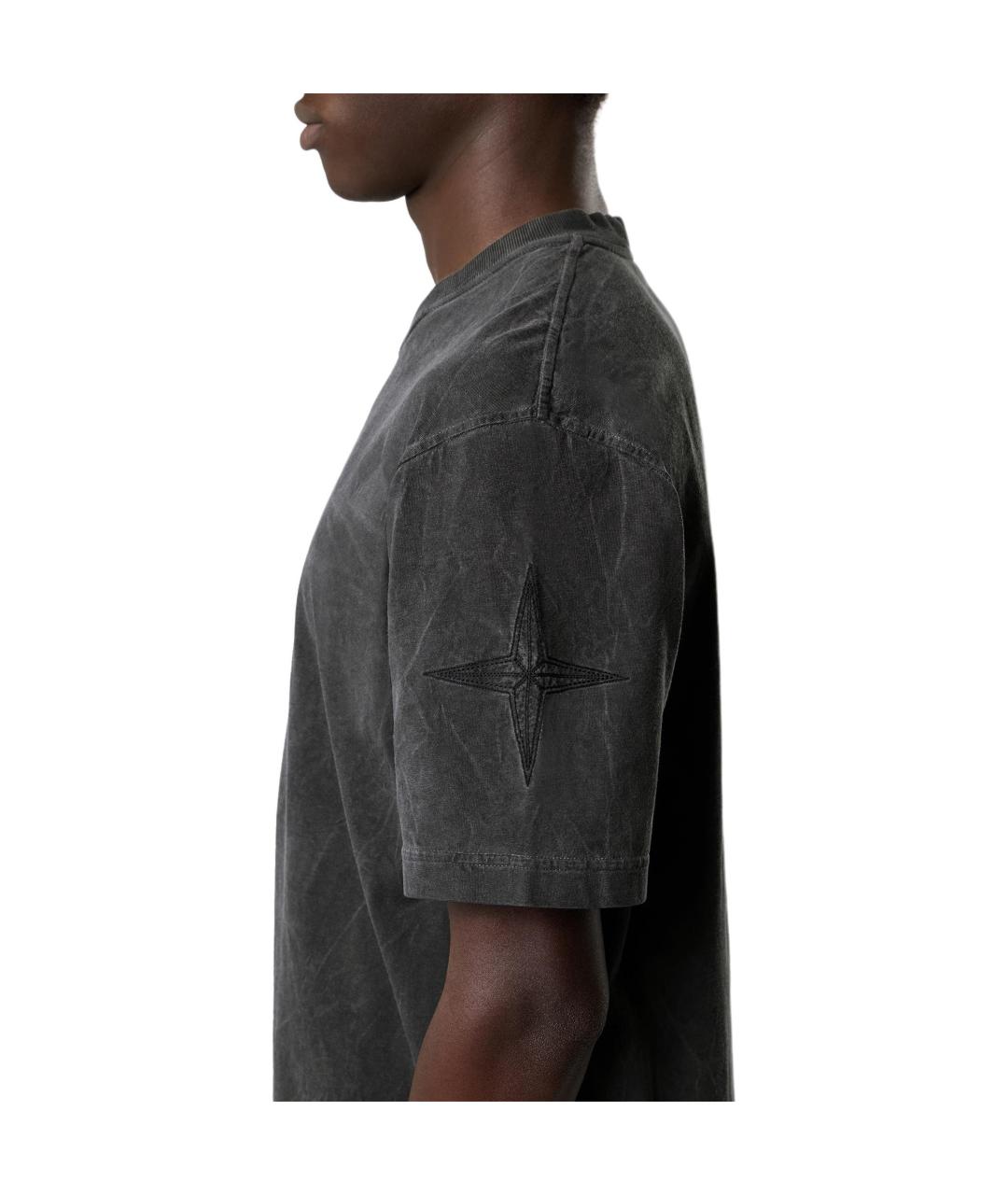STONE ISLAND Черная футболка, фото 3