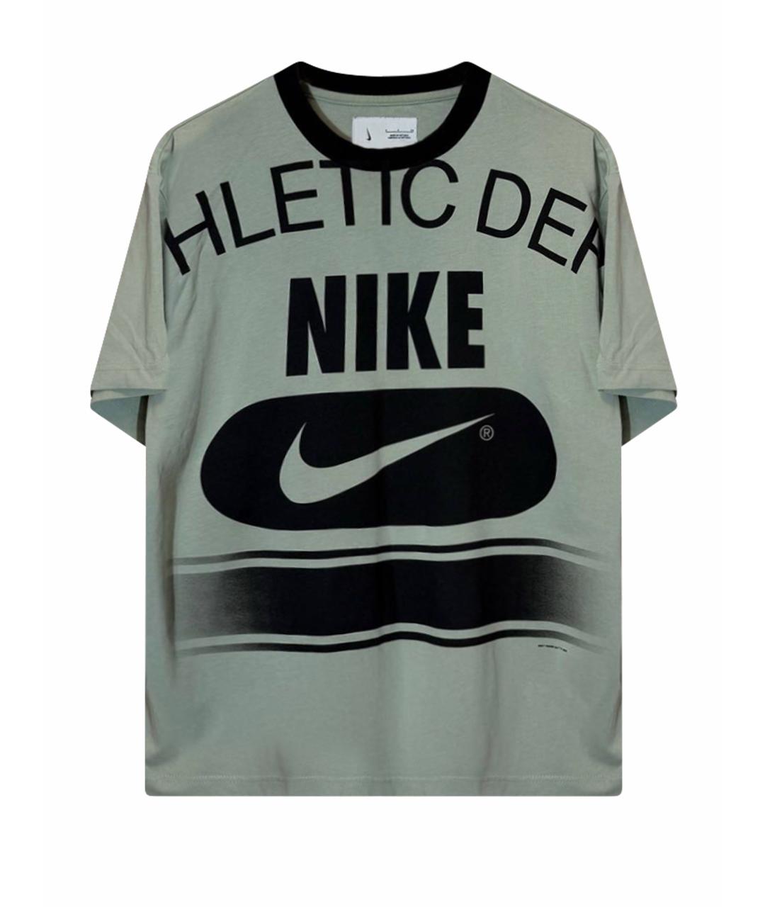 NIKE Зеленая хлопковая футболка, фото 1