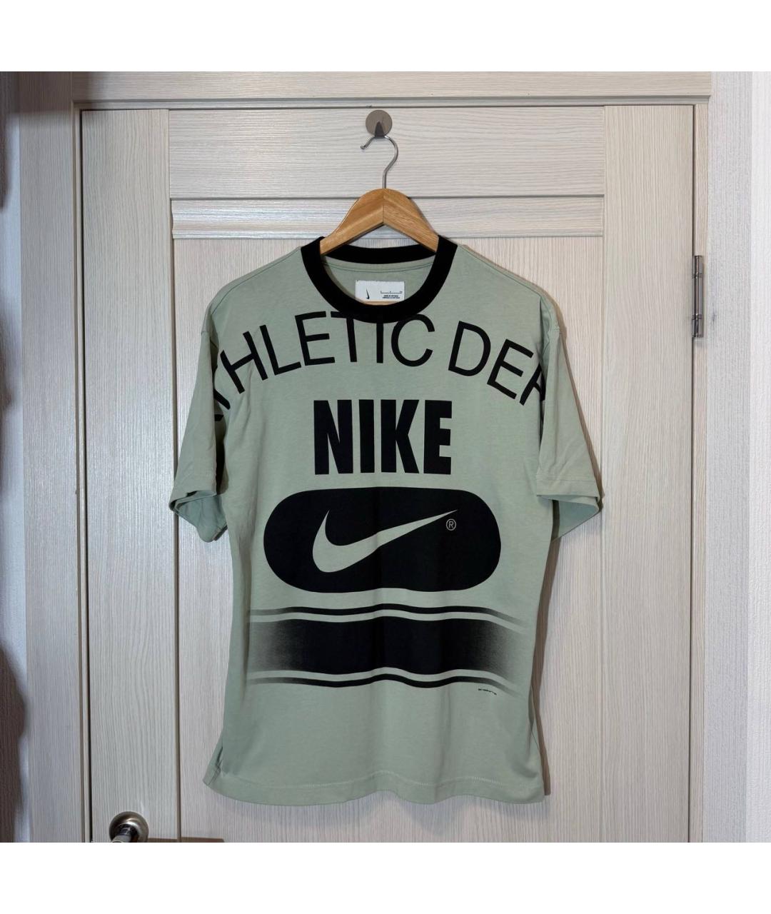 NIKE Зеленая хлопковая футболка, фото 6