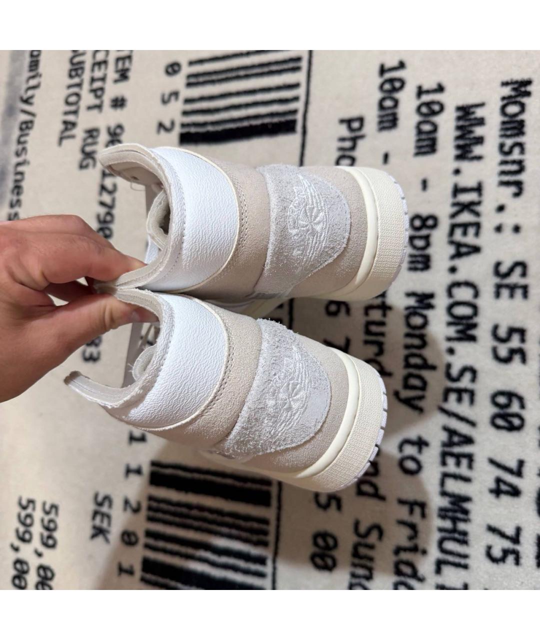 NIKE Белые кожаные низкие кроссовки / кеды, фото 4