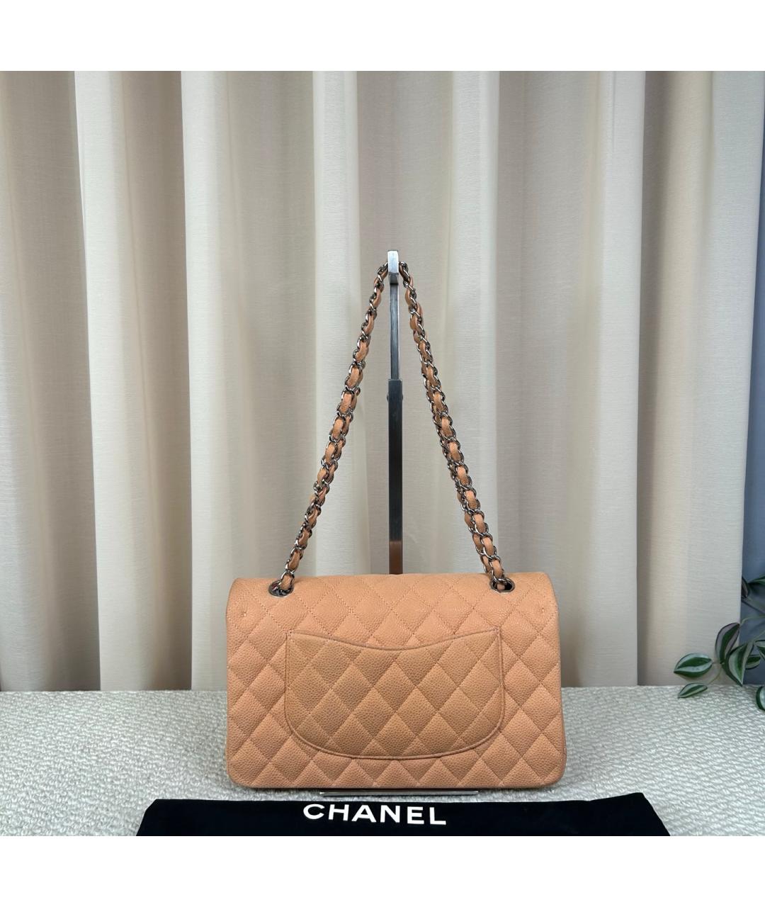 CHANEL Коралловая кожаная сумка через плечо, фото 3