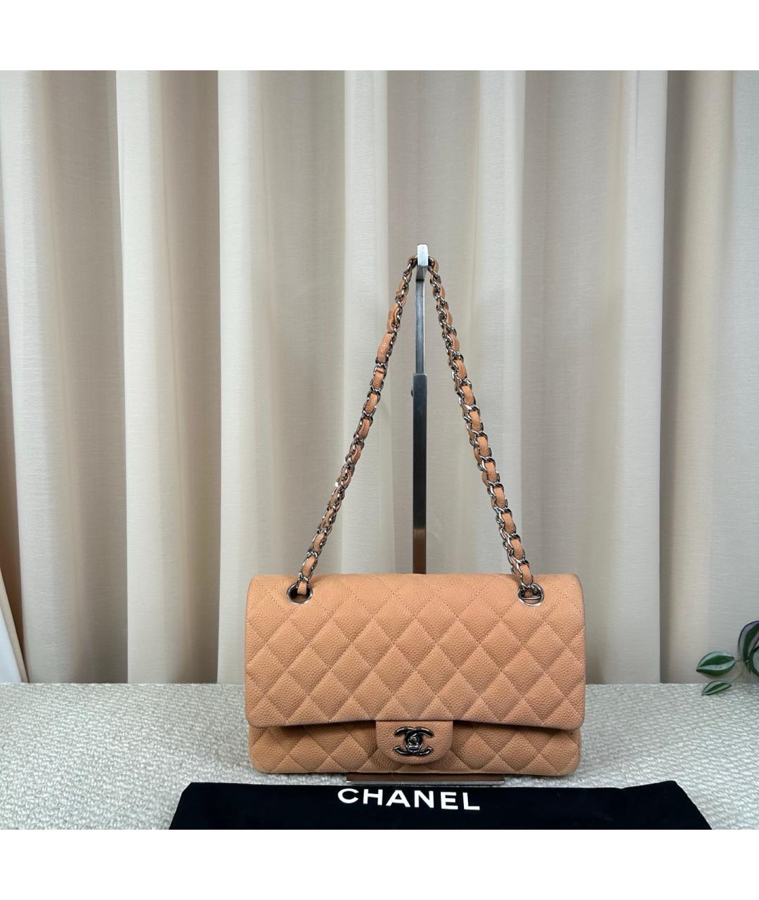 CHANEL Коралловая кожаная сумка через плечо, фото 7