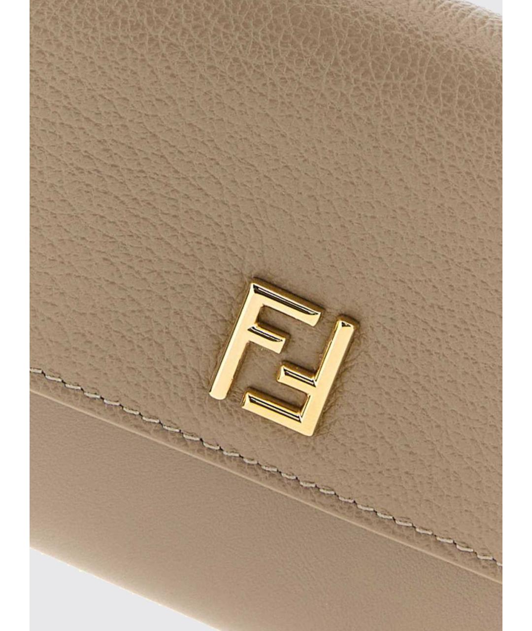FENDI Серая кожаная сумка через плечо, фото 4