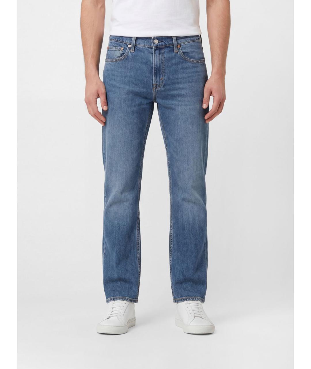 LEVI'S Синие хлопковые прямые джинсы, фото 2