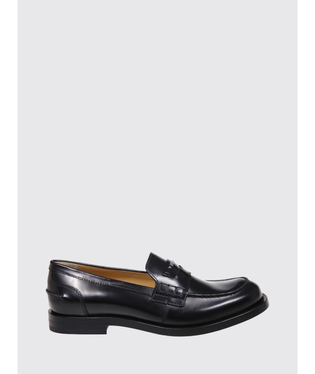 FENDI Черные кожаные лоферы, фото 4