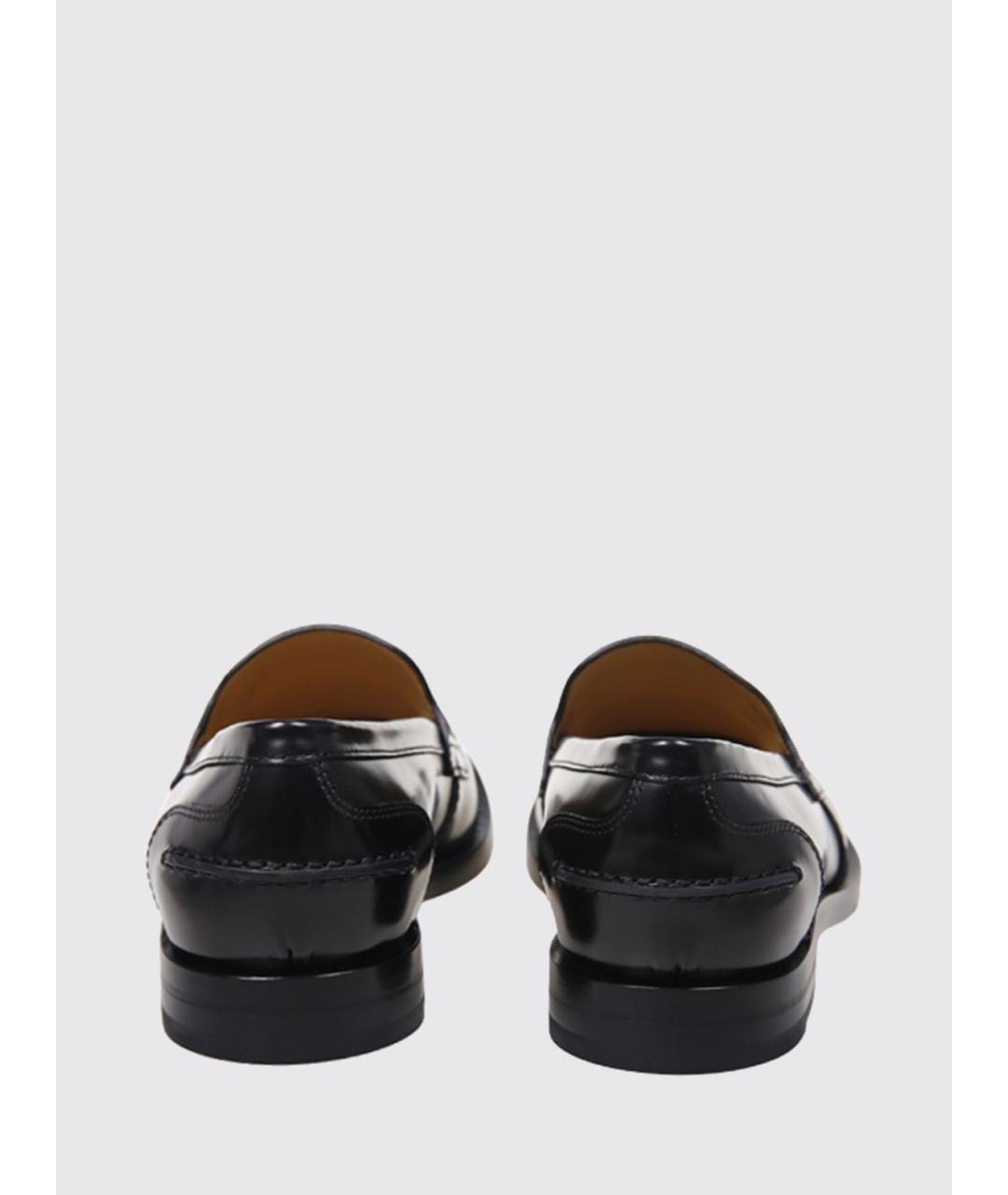 FENDI Черные кожаные лоферы, фото 3