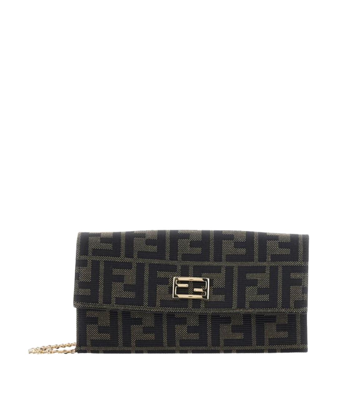 FENDI Коричневая синтетическая сумка через плечо, фото 1