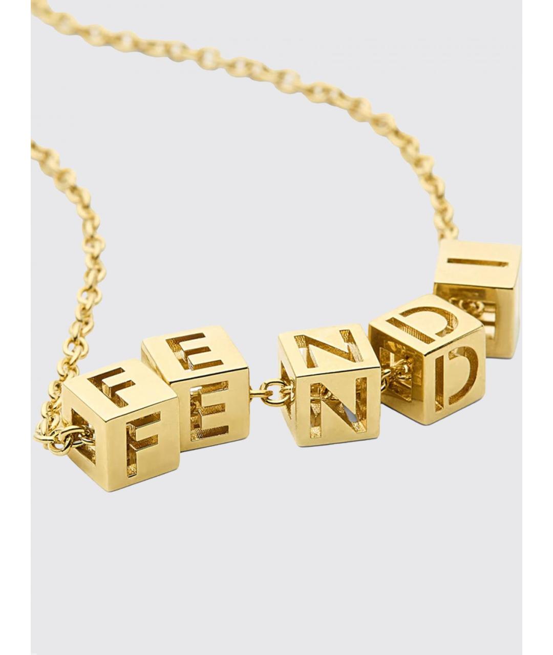 FENDI Золотое латунное колье, фото 2