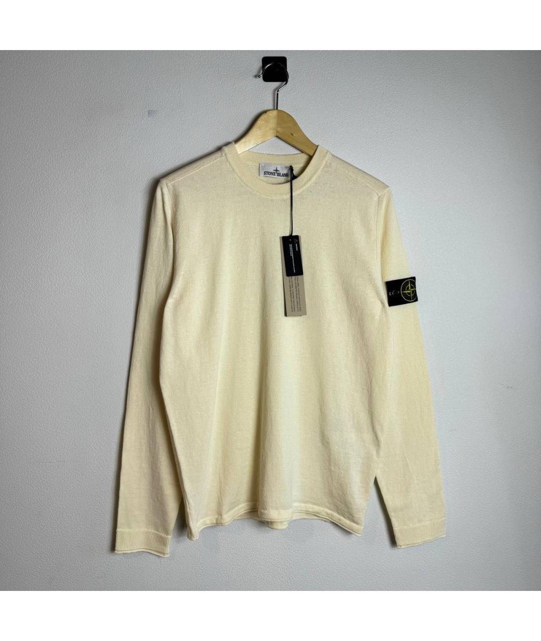 STONE ISLAND Бежевый хлопковый джемпер / свитер, фото 7
