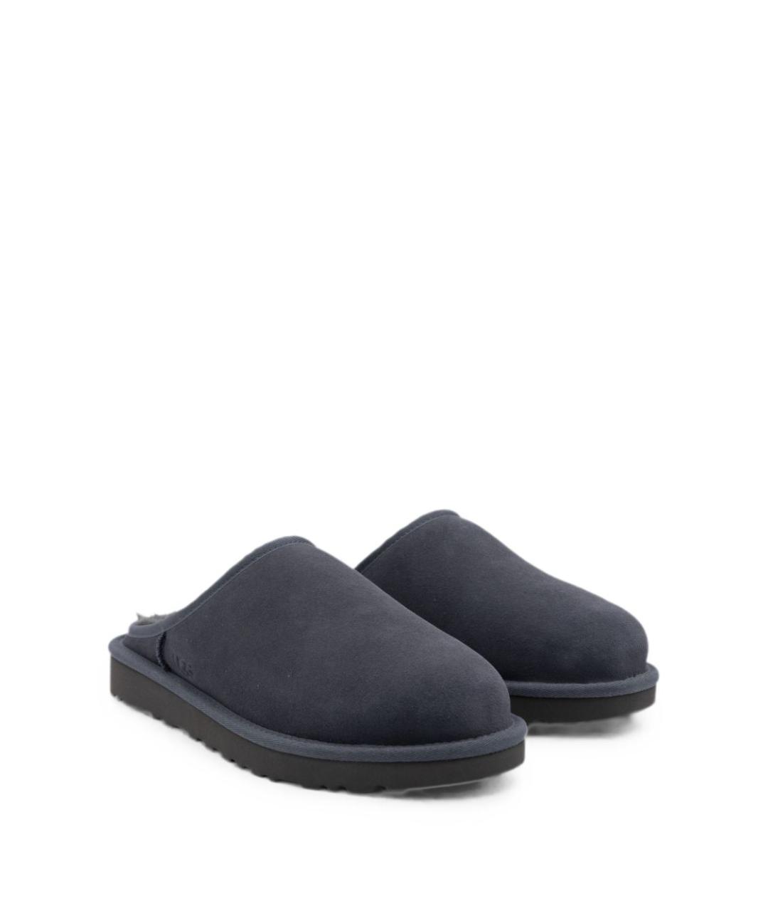 UGG Антрацитовые замшевые шлепанцы, фото 4