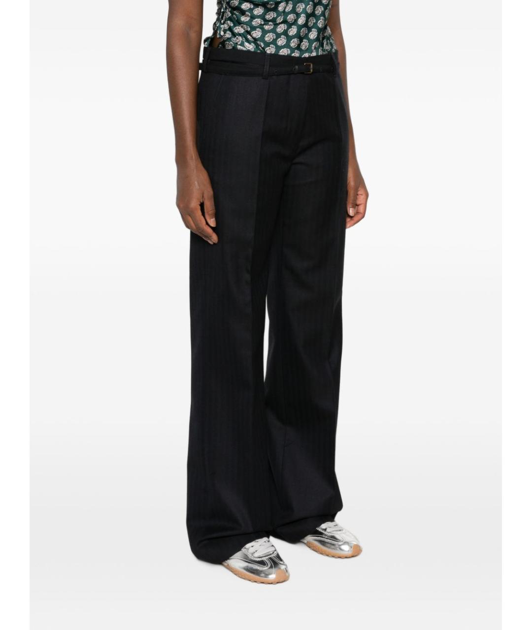 DRIES VAN NOTEN Синие шерстяные прямые брюки, фото 2
