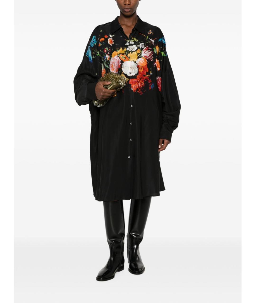 DRIES VAN NOTEN Черное вискозное повседневное платье, фото 2