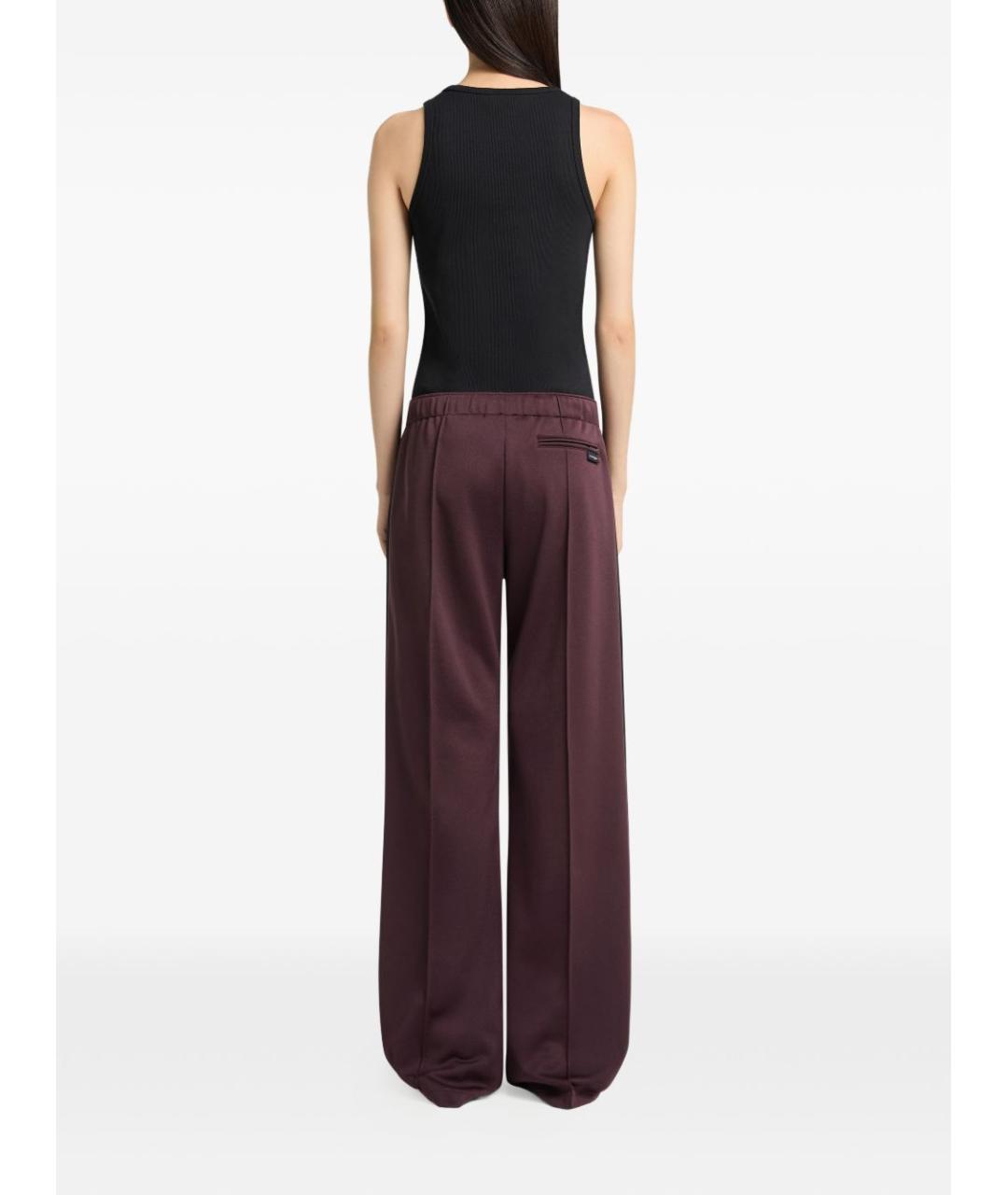 COURREGES Бордовые полиэстеровые брюки широкие, фото 3