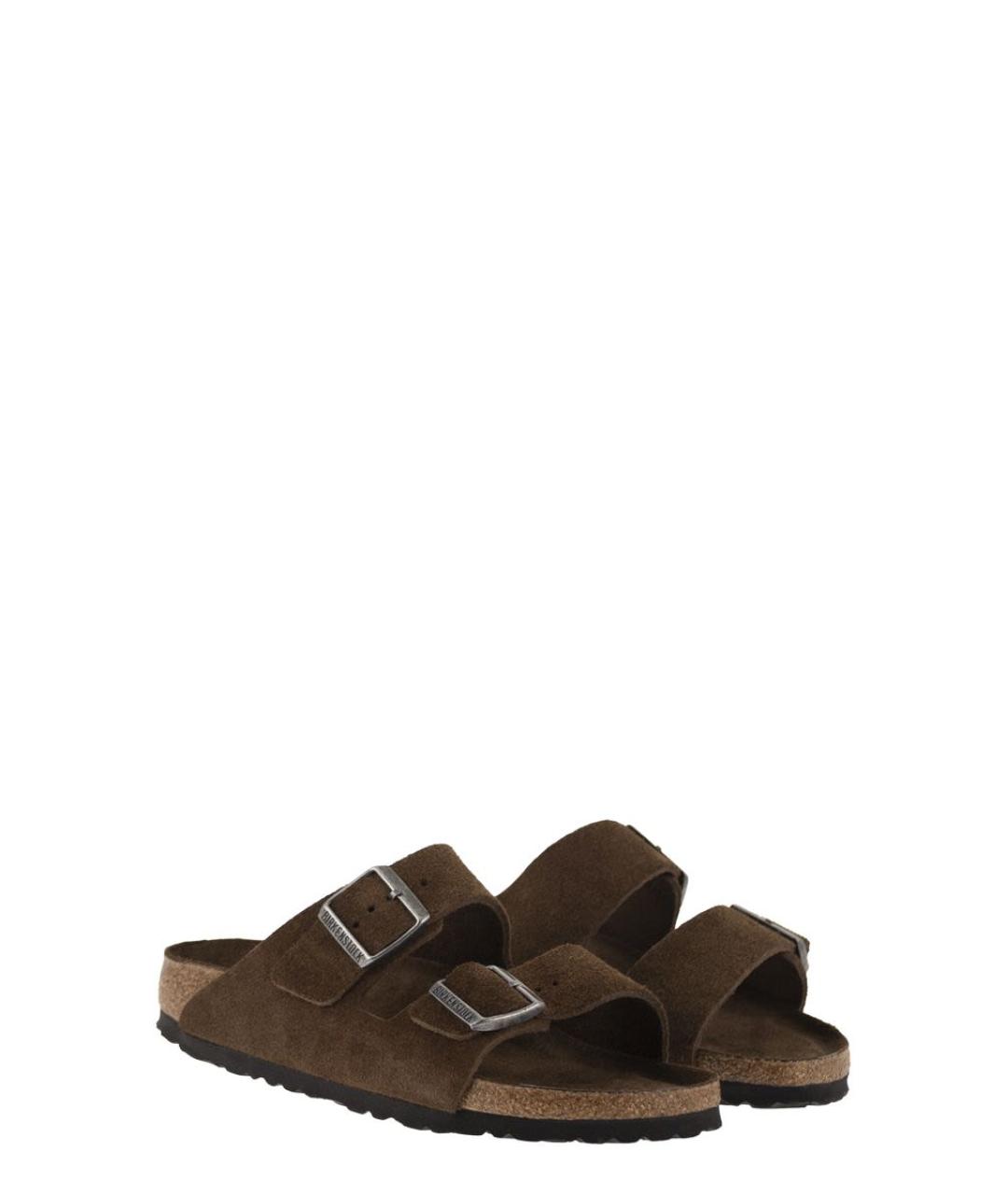 BIRKENSTOCK Коричневые замшевые сандалии, фото 4