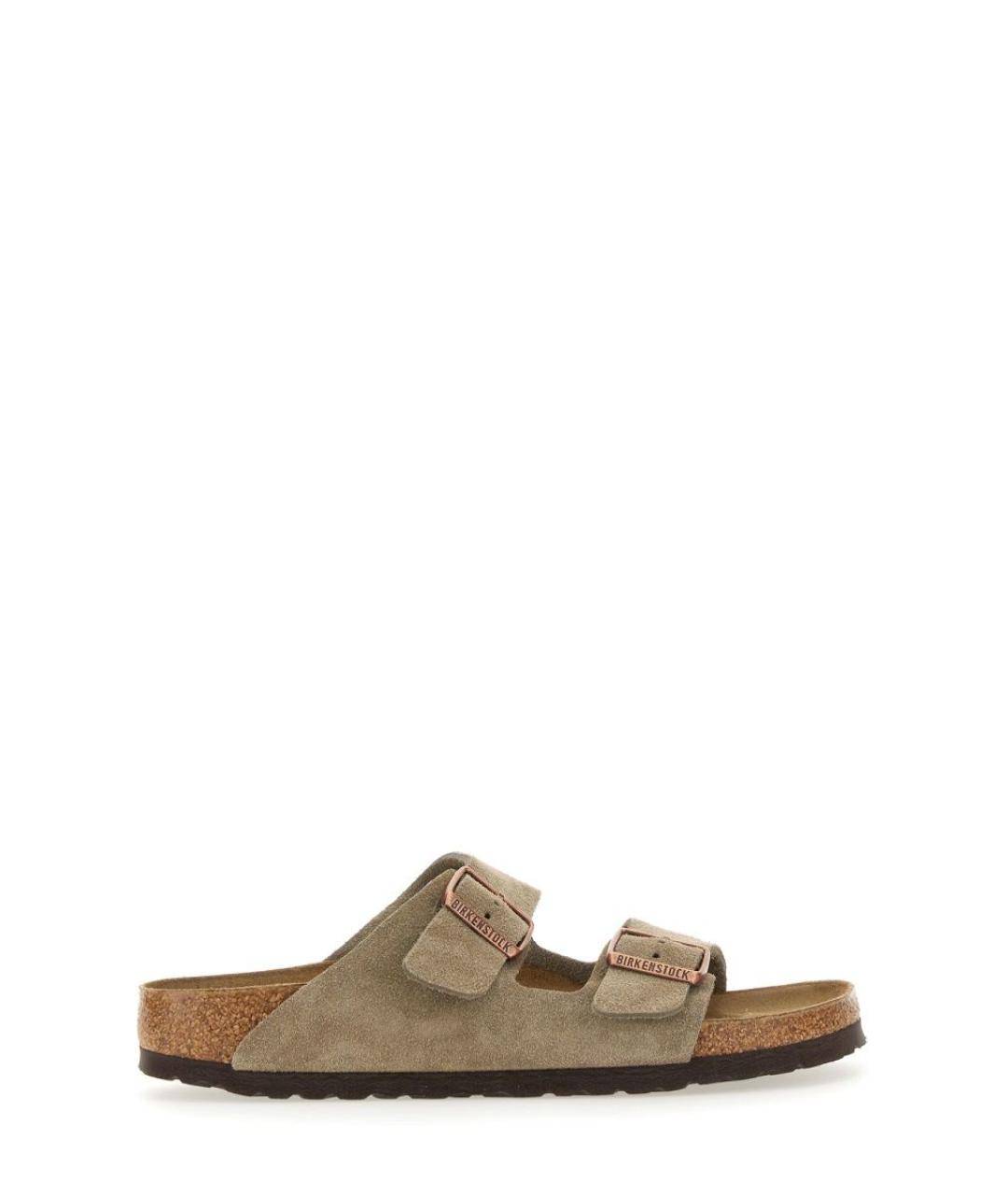BIRKENSTOCK Бежевые замшевые сандалии, фото 3