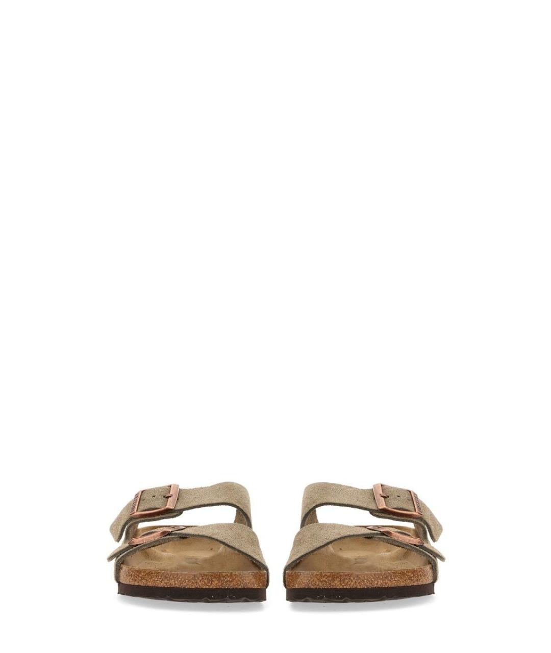 BIRKENSTOCK Бежевые замшевые сандалии, фото 5