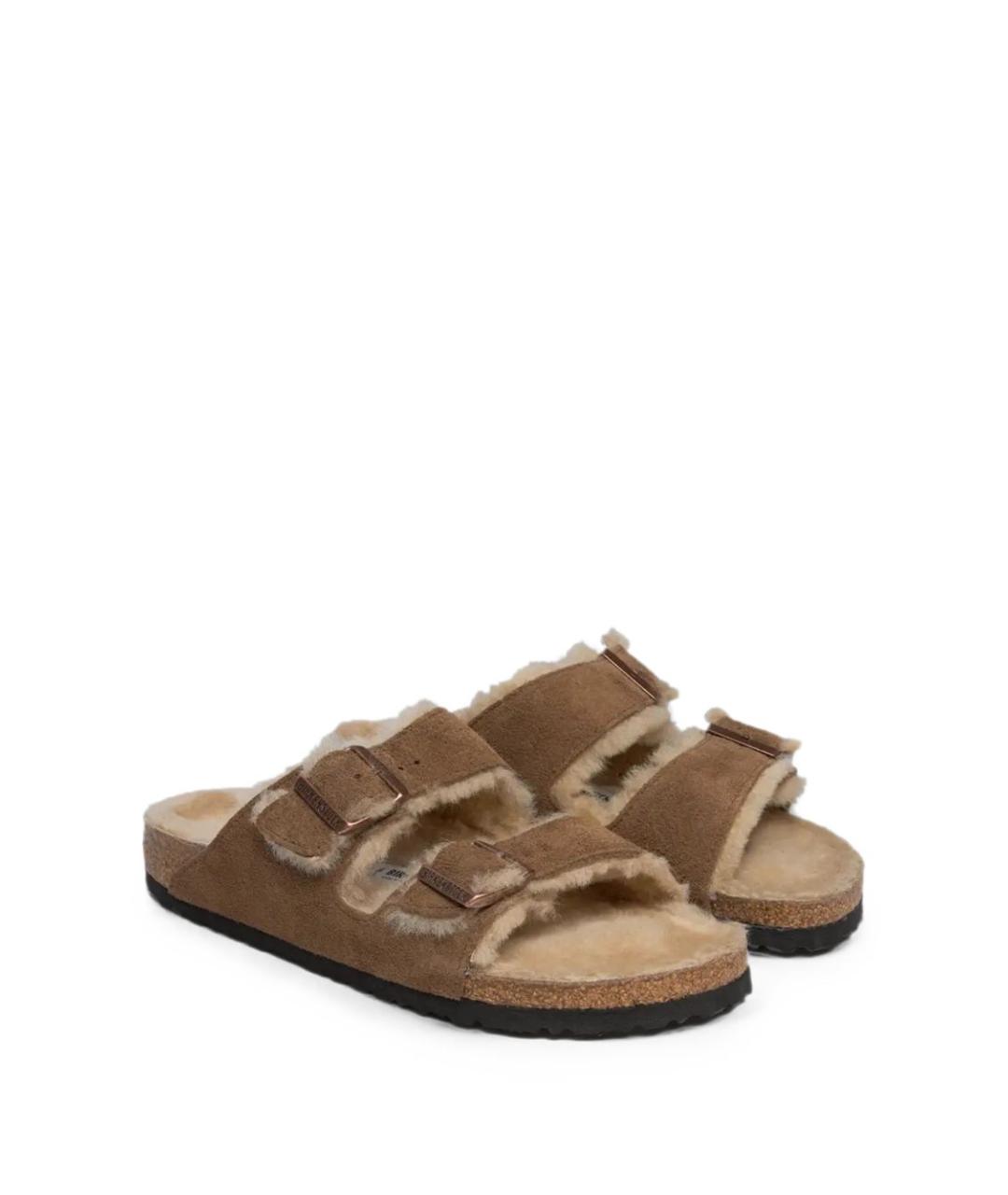 BIRKENSTOCK Коричневые замшевые сандалии, фото 3