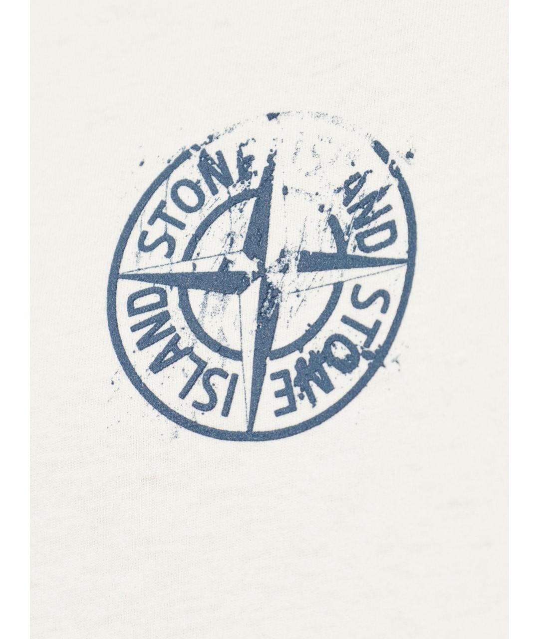 STONE ISLAND Белая хлопковая футболка, фото 3