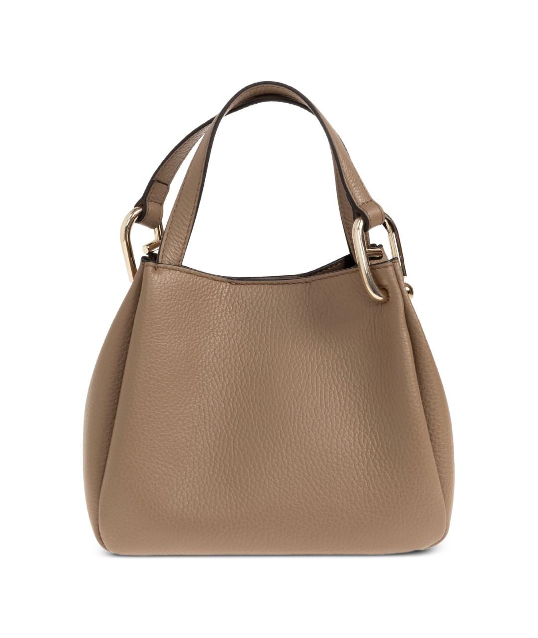 FURLA Коричневая кожаная сумка с короткими ручками, фото 4
