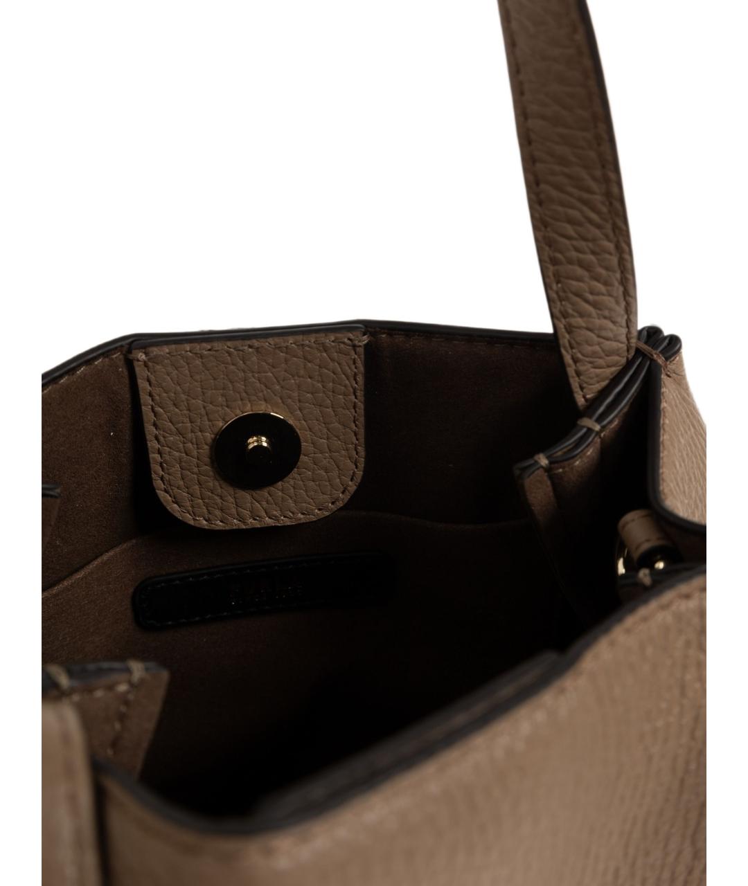 FURLA Коричневая кожаная сумка с короткими ручками, фото 3