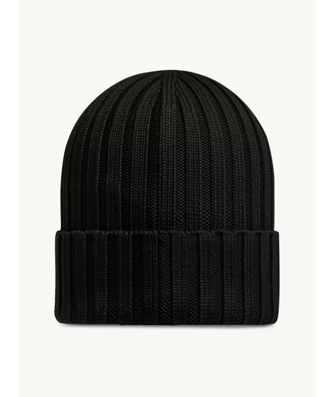 MONCLER Черная шерстяная шапка, фото 4