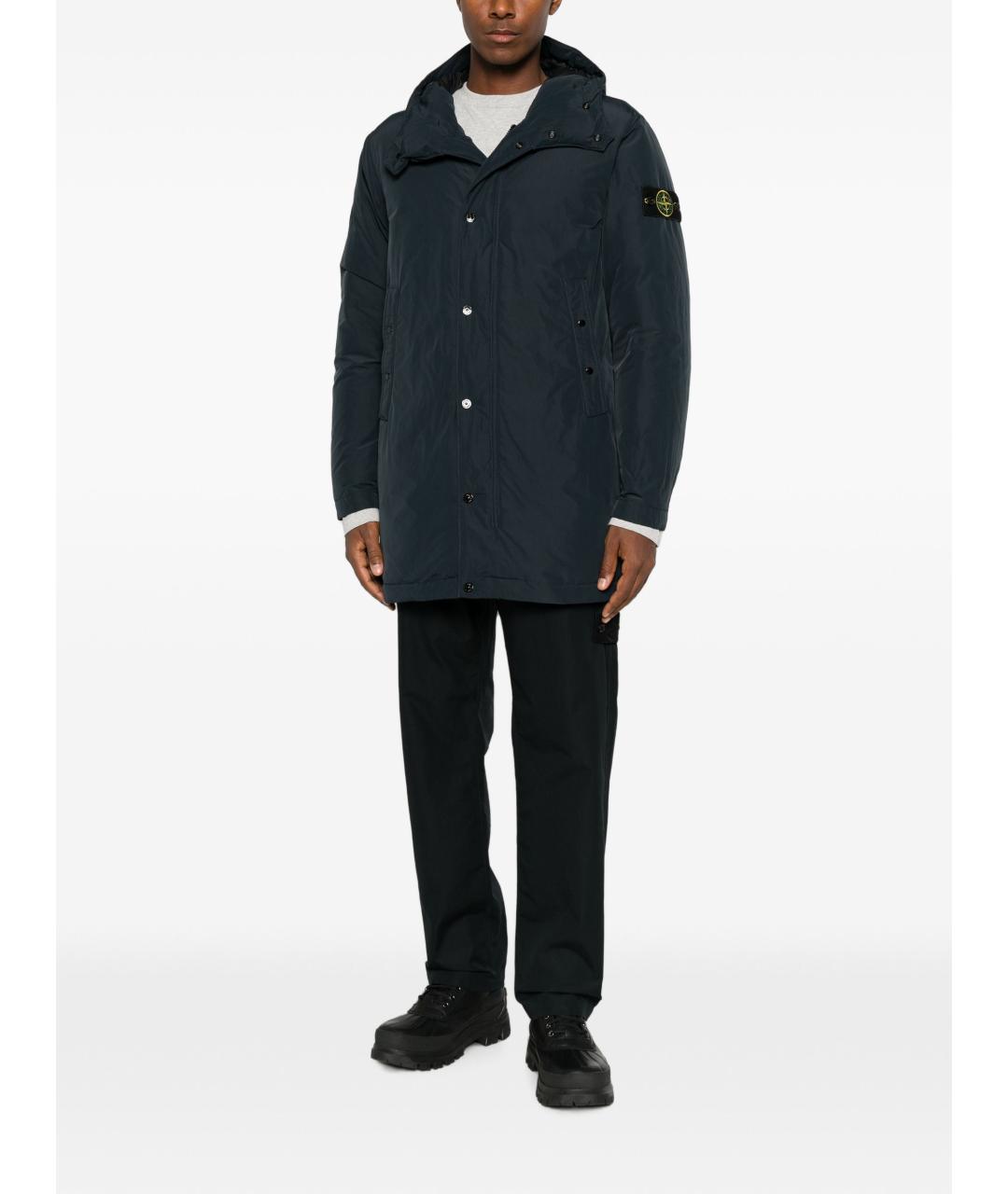 STONE ISLAND Темно-синяя полиамидовая парка, фото 4