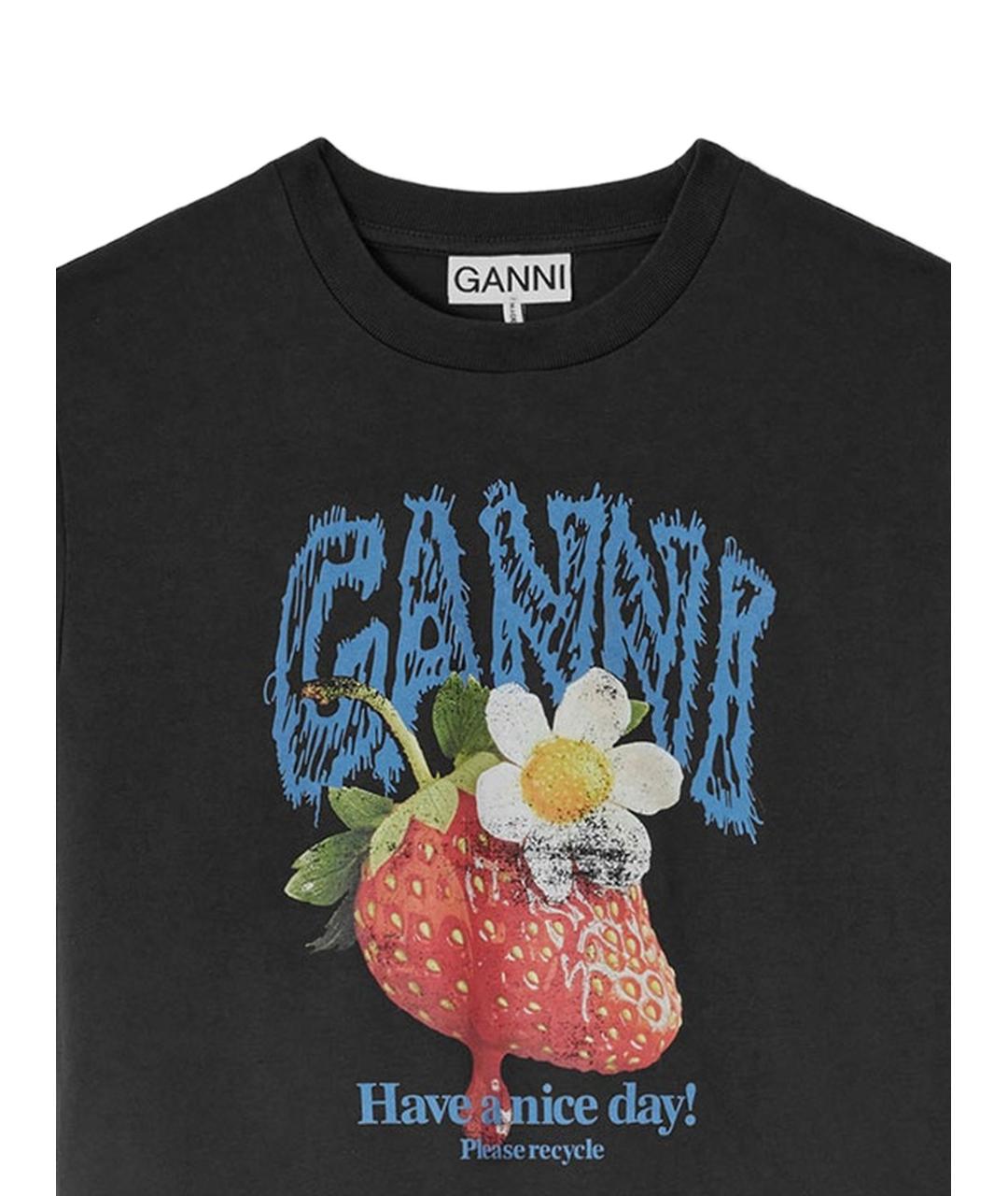 GANNI Серая хлопковая футболка, фото 2