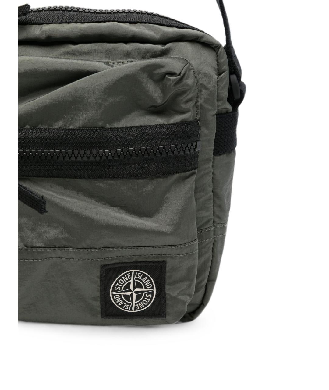 STONE ISLAND Хаки нейлоновая сумка на плечо, фото 2