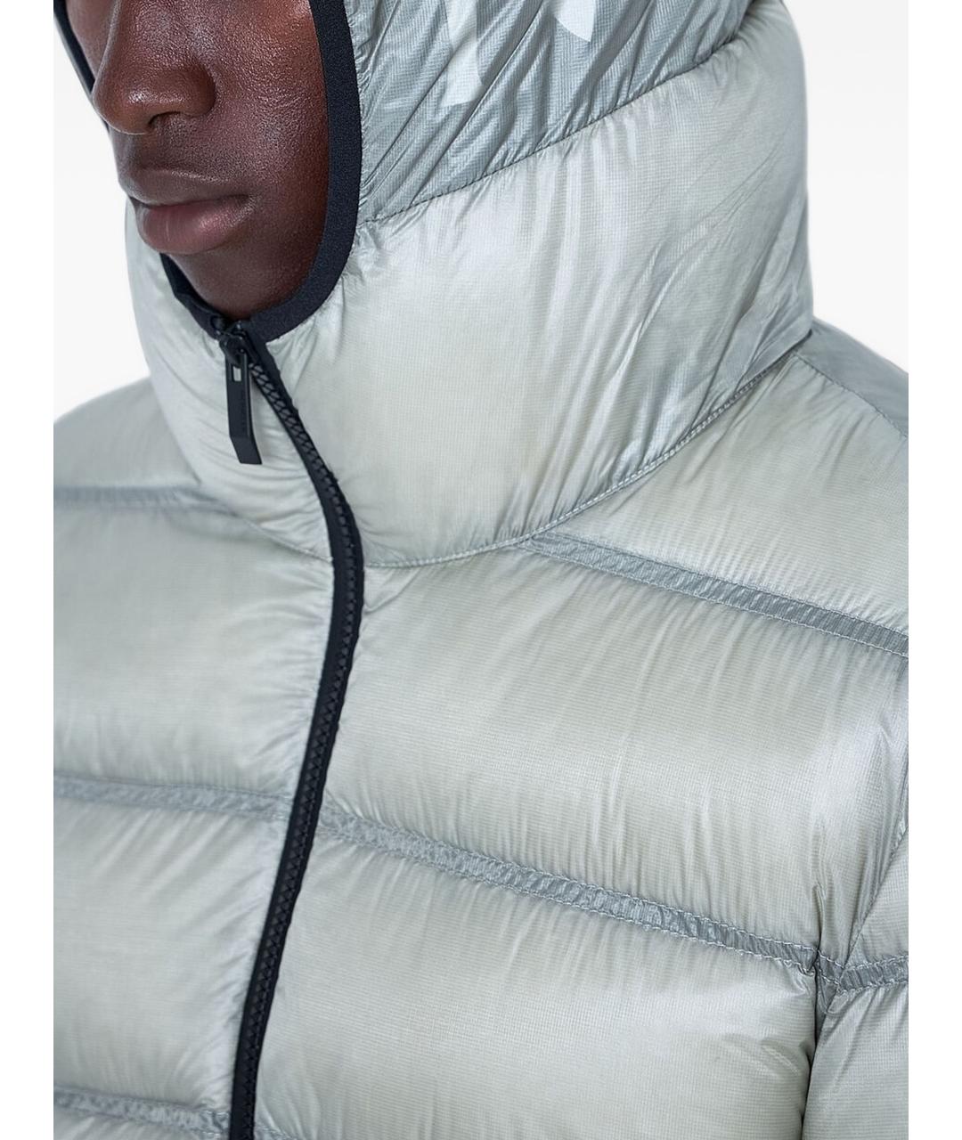 MONCLER Серебряный полиамидовый пуховик, фото 4