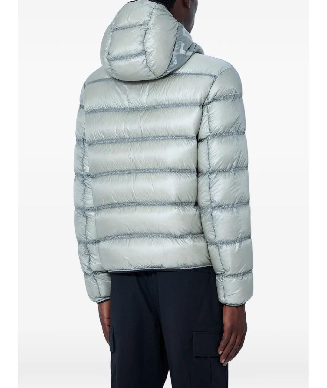 MONCLER Серебряный полиамидовый пуховик, фото 3