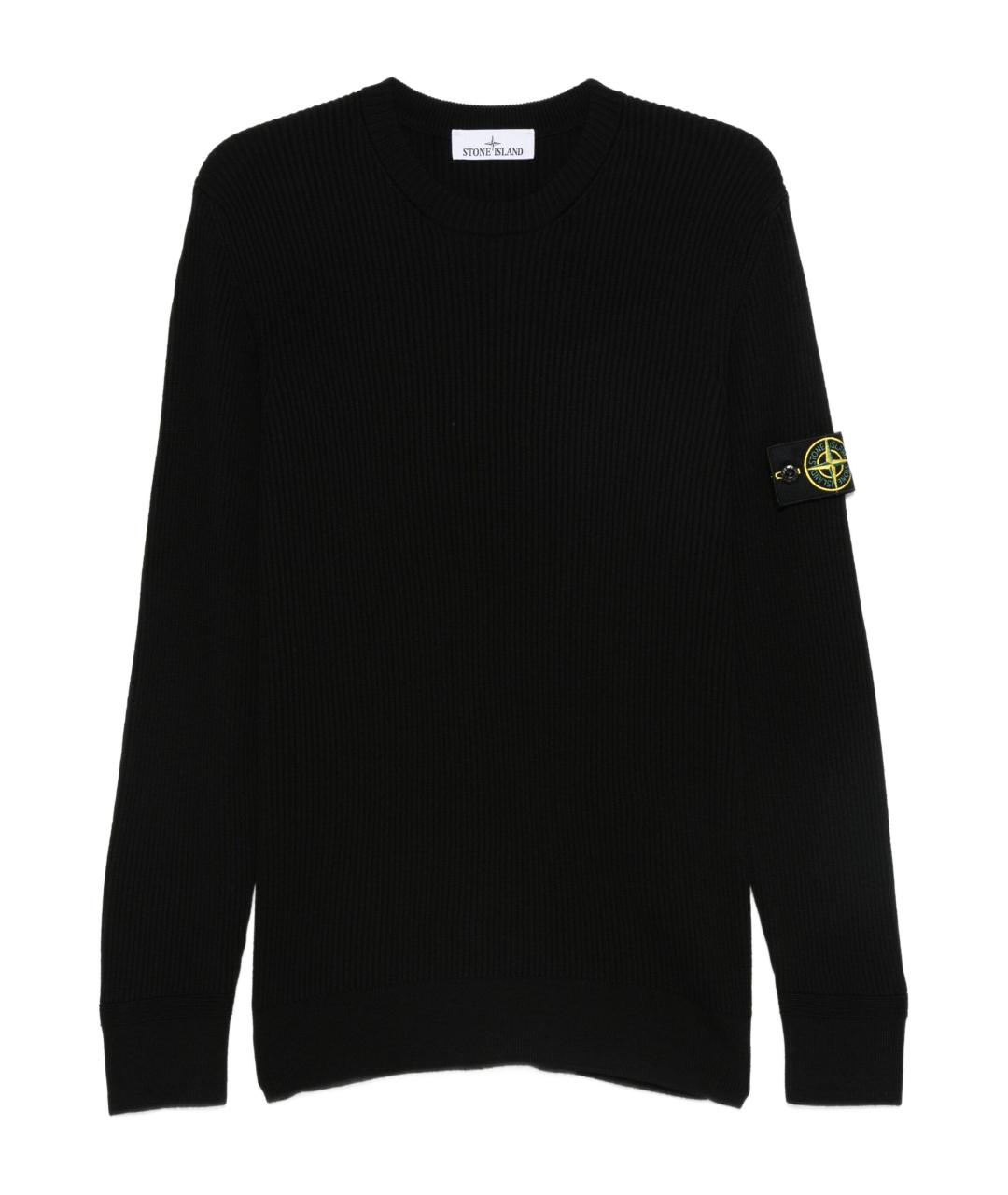 STONE ISLAND Черный шерстяной джемпер / свитер, фото 1