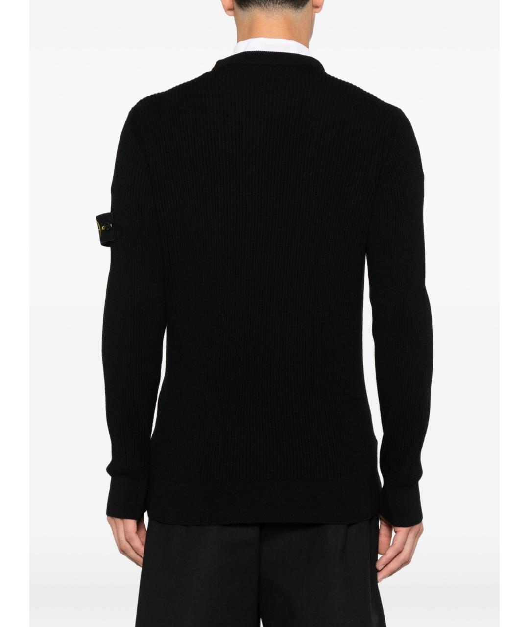 STONE ISLAND Черный шерстяной джемпер / свитер, фото 2
