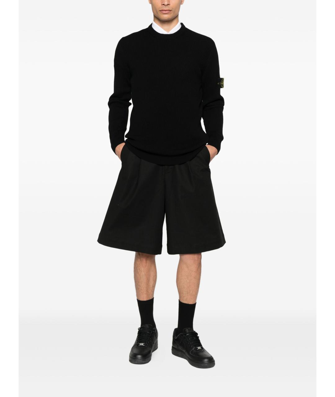STONE ISLAND Черный шерстяной джемпер / свитер, фото 4
