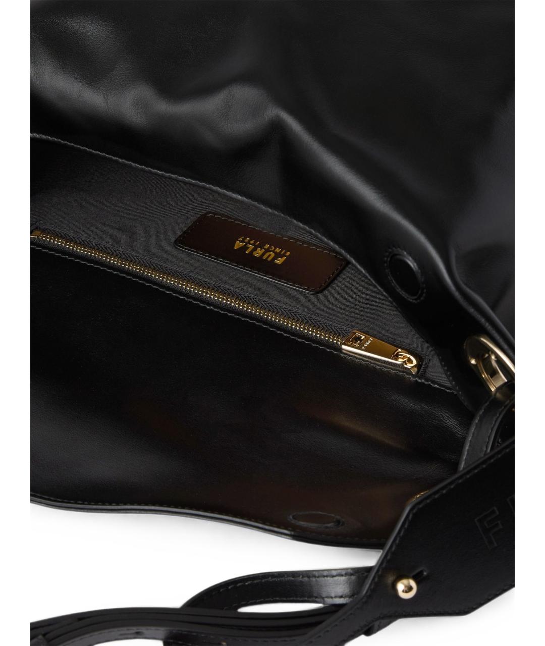 FURLA Черная кожаная сумка через плечо, фото 3