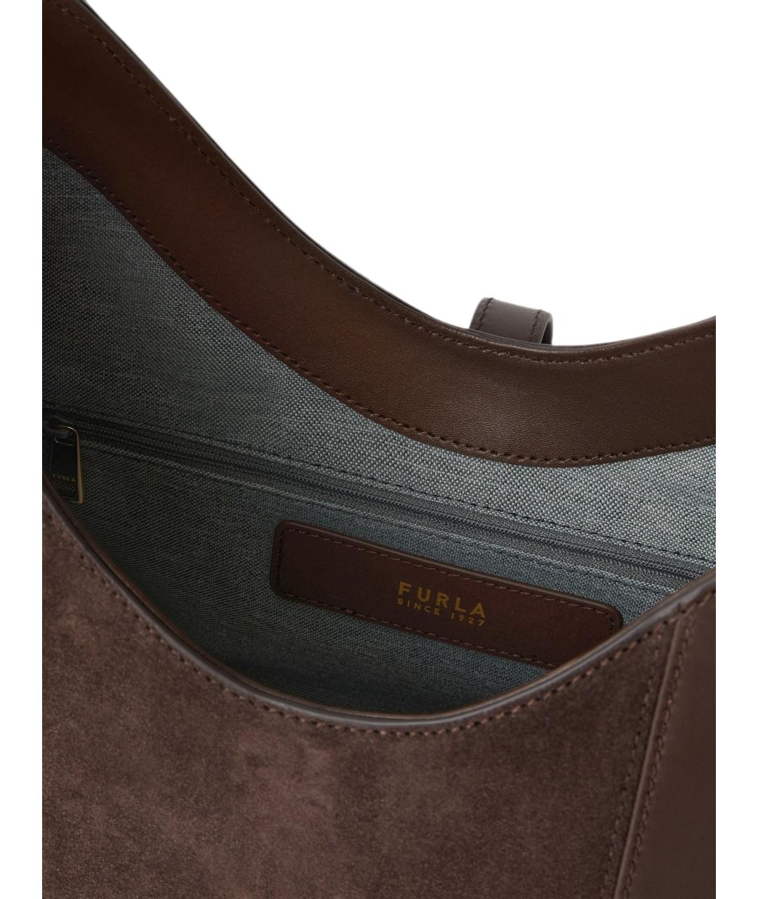 FURLA Коричневая кожаная сумка через плечо, фото 2
