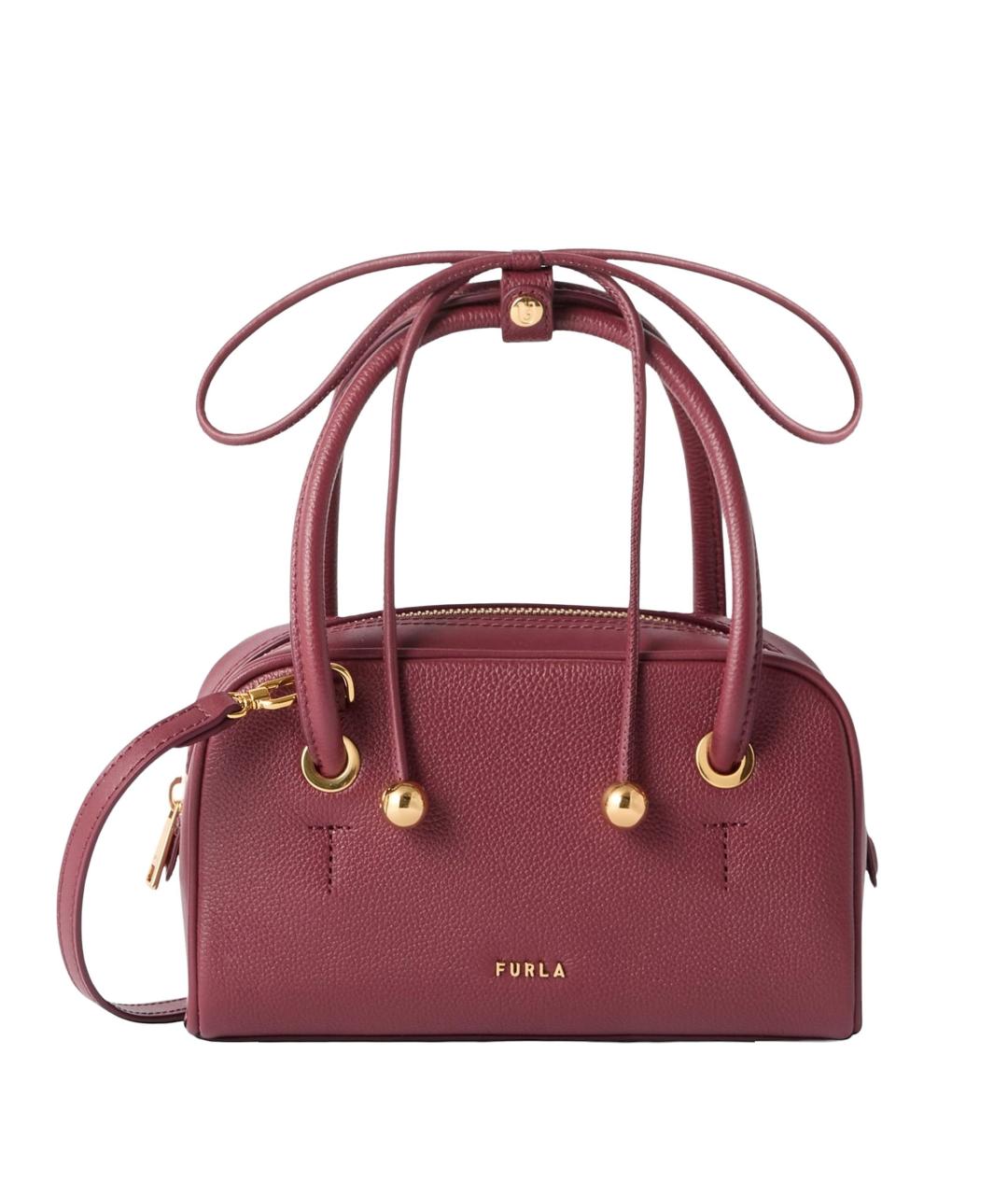 FURLA Красная кожаная сумка с короткими ручками, фото 1
