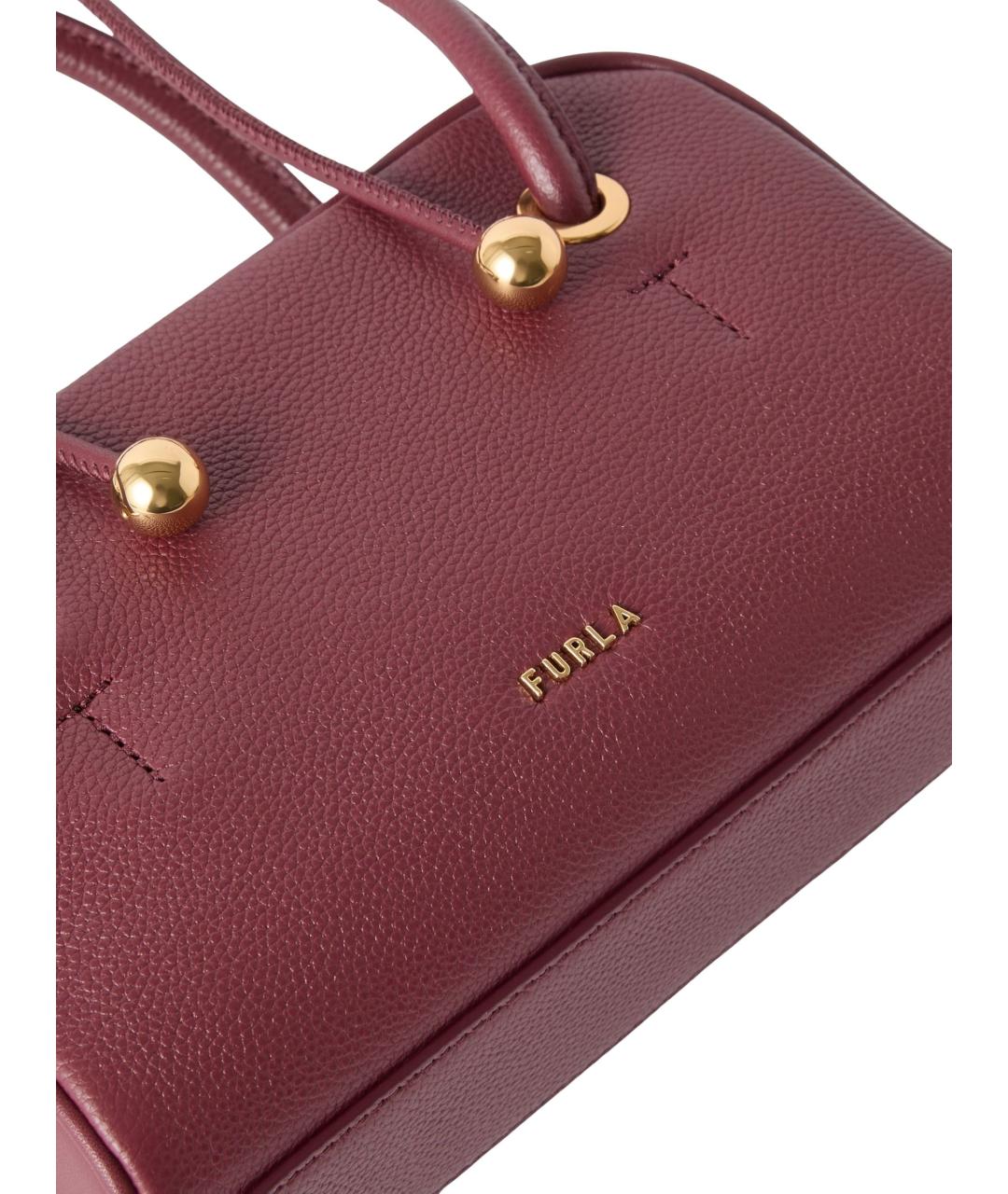 FURLA Красная кожаная сумка с короткими ручками, фото 2
