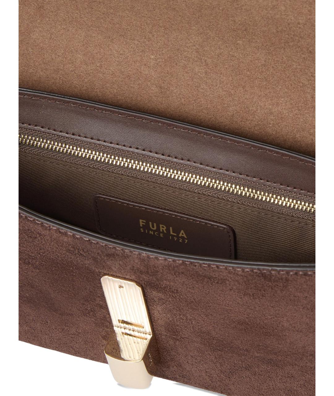 FURLA Коричневая замшевая сумка через плечо, фото 4