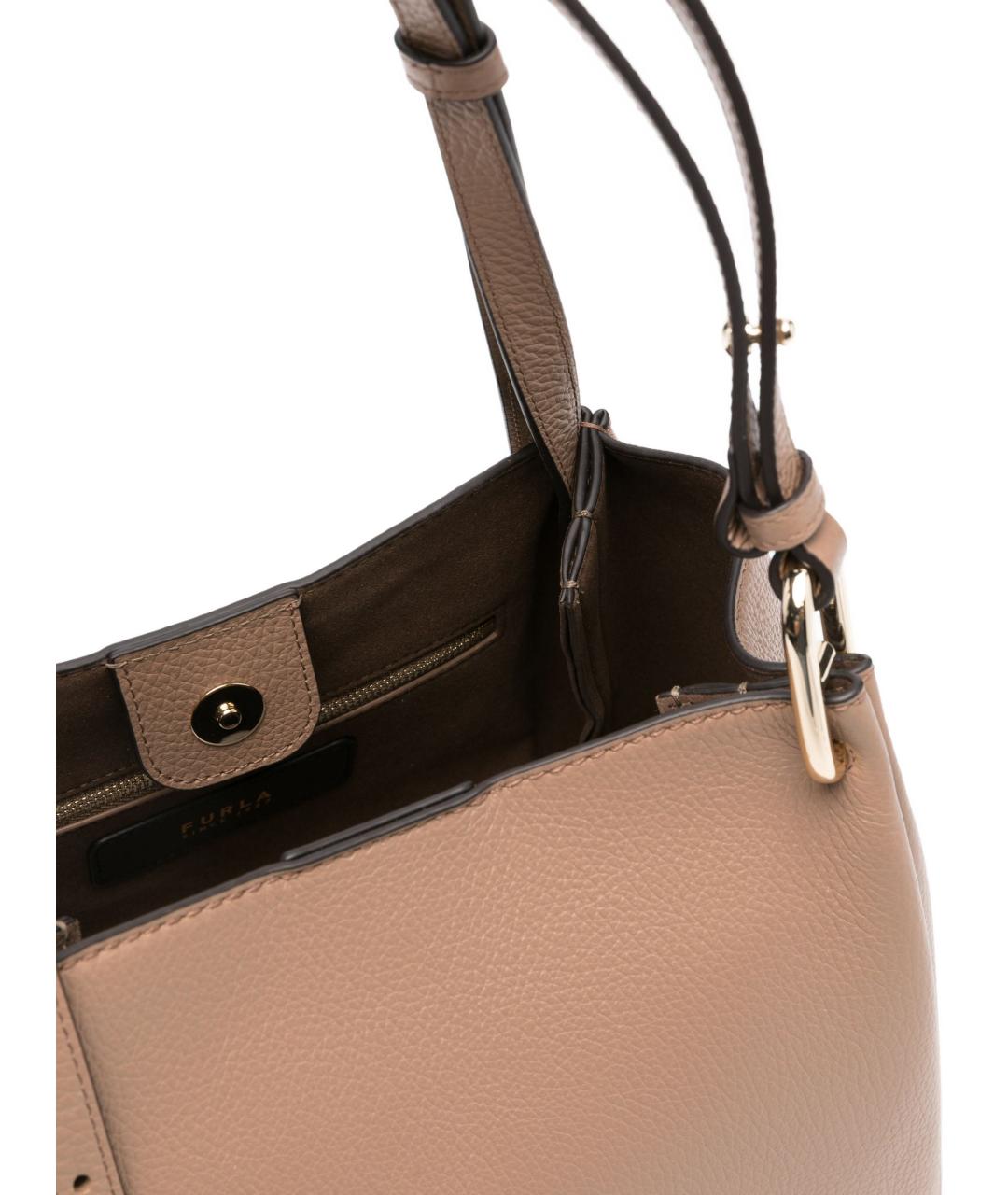 FURLA Бежевая кожаная сумка тоут, фото 3