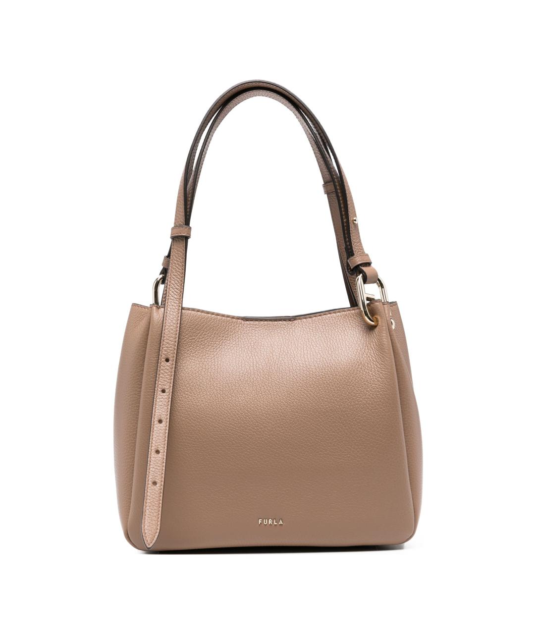 FURLA Бежевая кожаная сумка тоут, фото 1