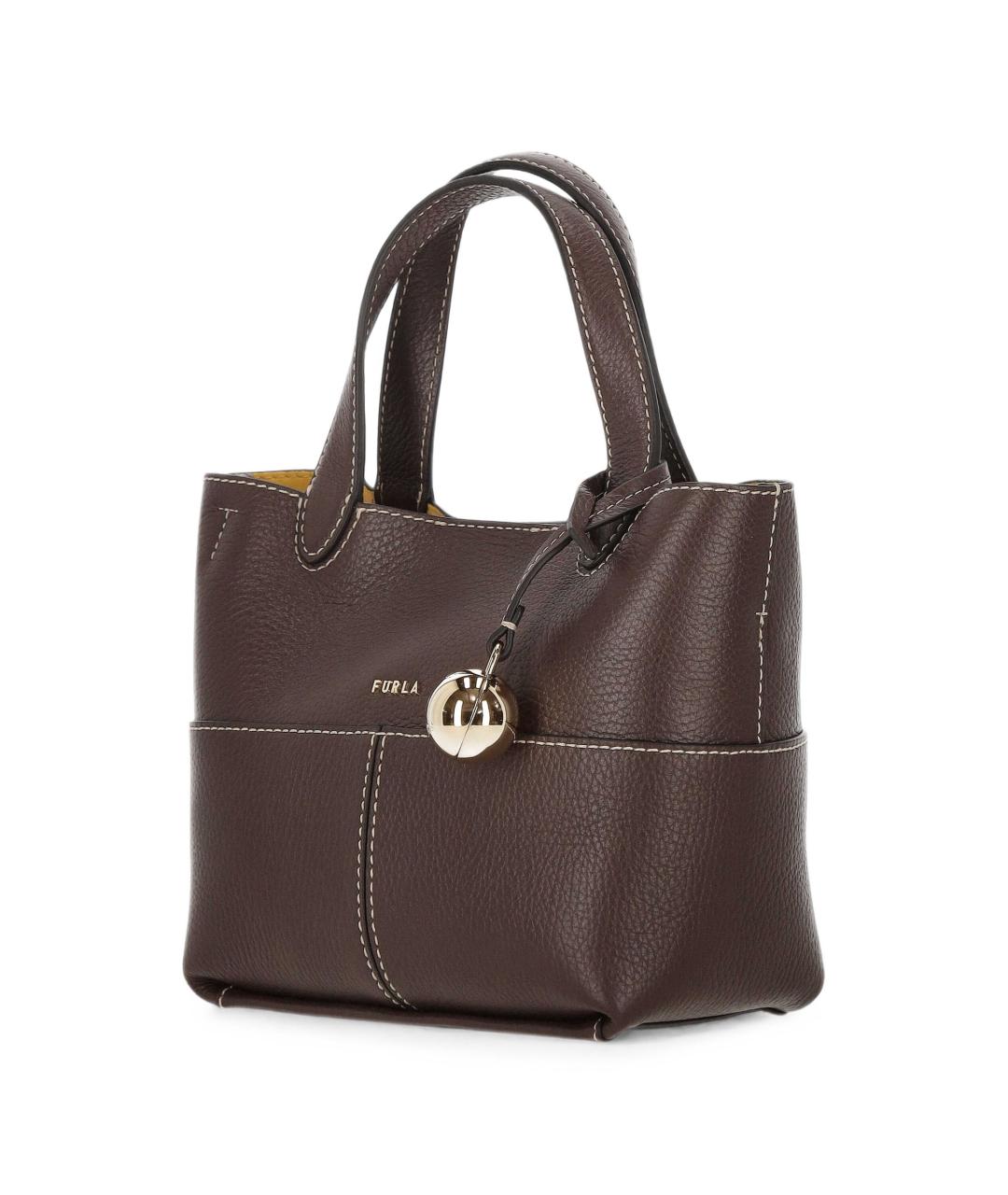 FURLA Коричневая кожаная сумка тоут, фото 2