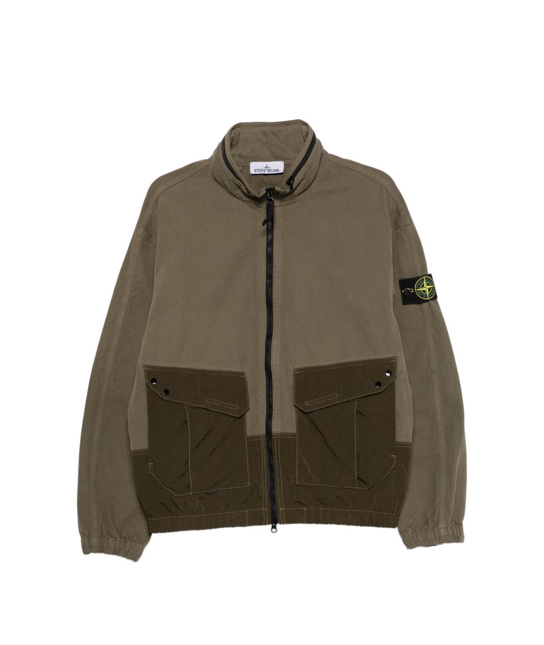 STONE ISLAND Хаки хлопковая куртка, фото 1