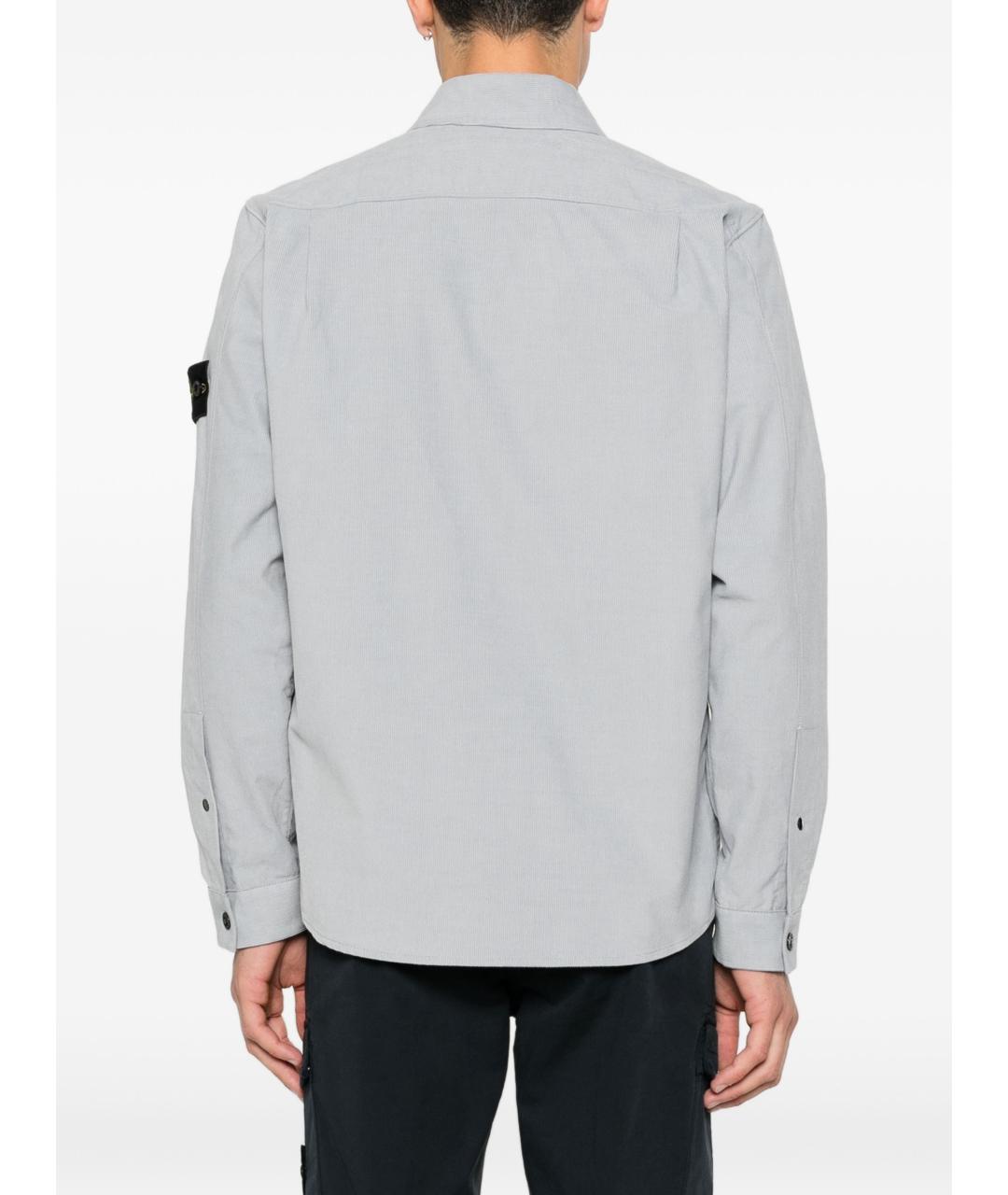 STONE ISLAND Серая хлопковая кэжуал рубашка, фото 5