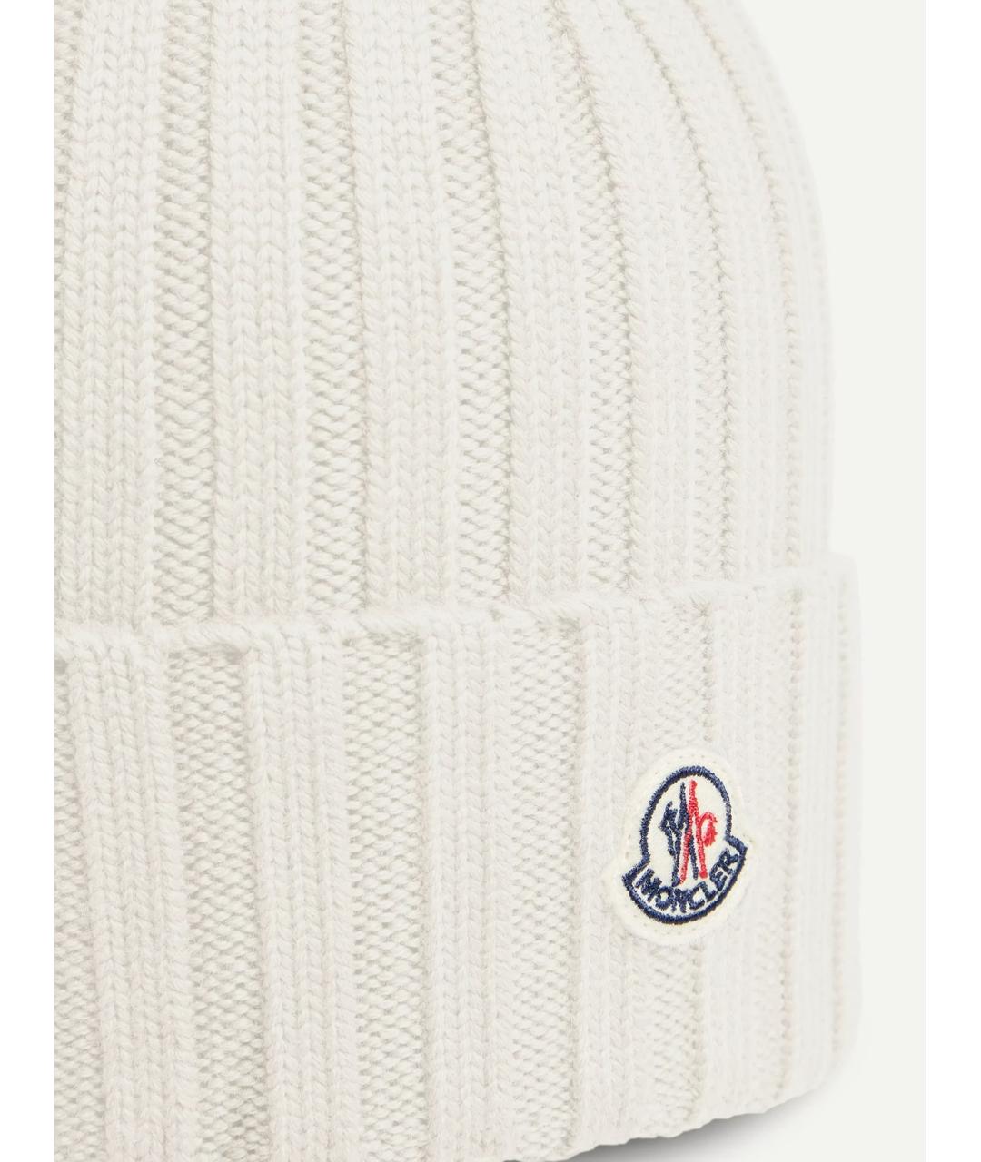 MONCLER Белая шерстяная шапка, фото 3