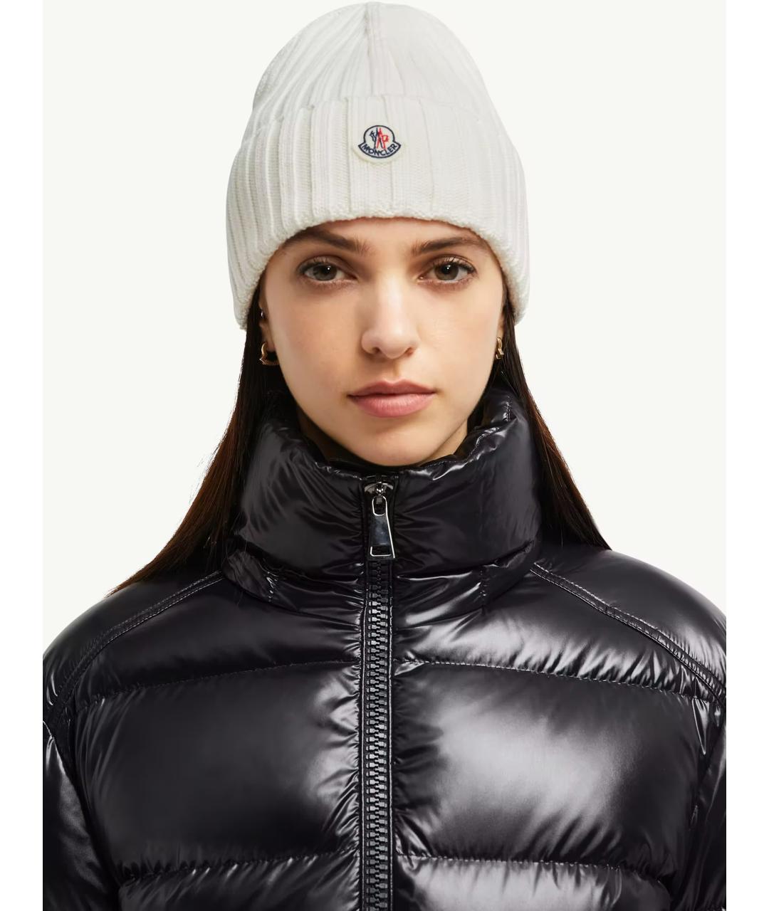 MONCLER Белая шерстяная шапка, фото 2