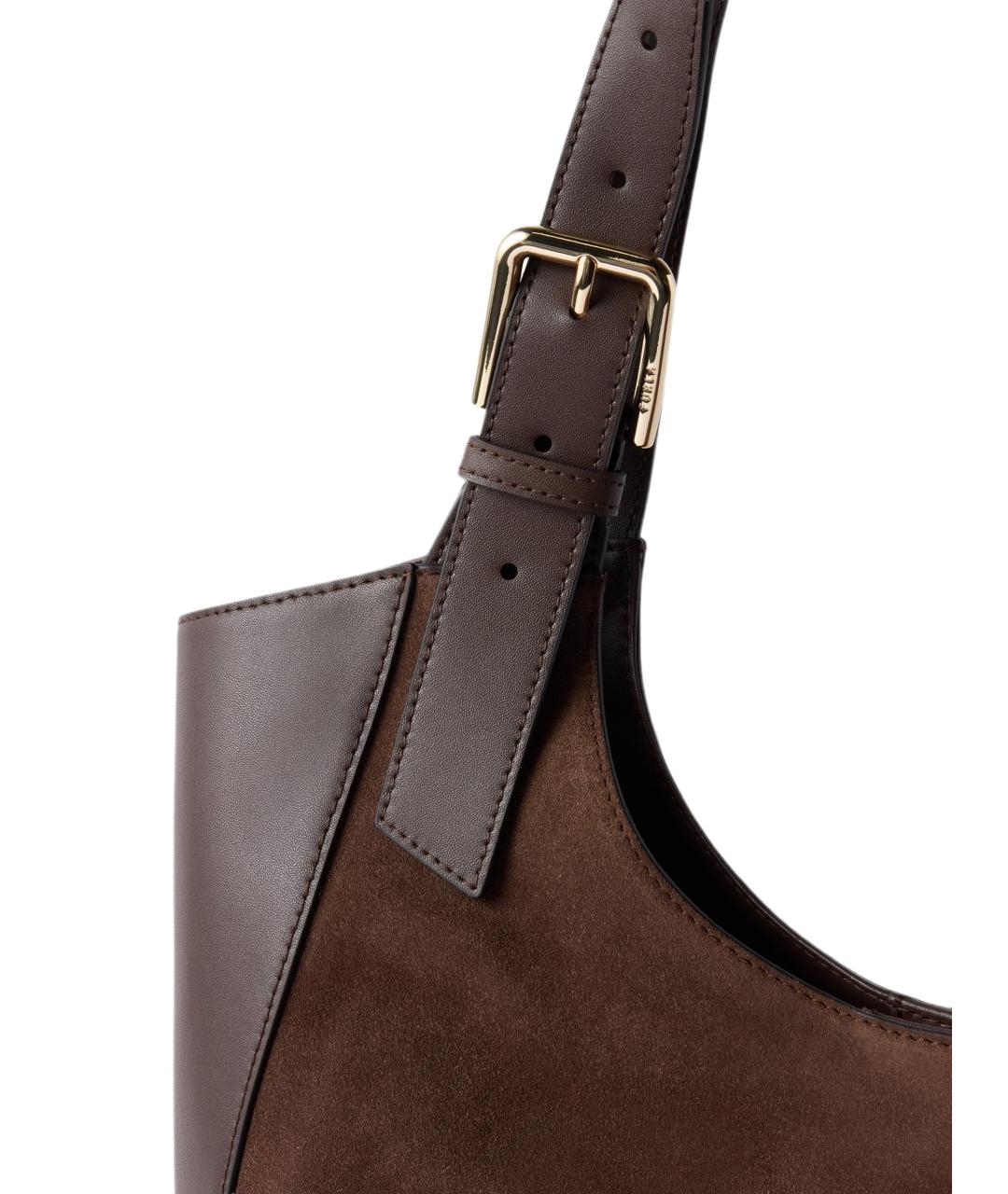 FURLA Коричневая кожаная сумка тоут, фото 3