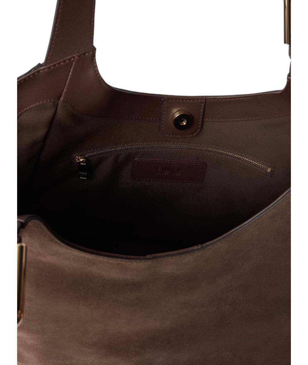 FURLA Коричневая кожаная сумка тоут, фото 2