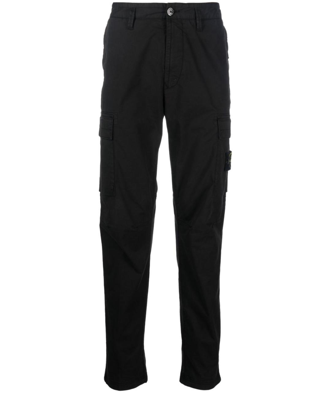 STONE ISLAND Черные хлопковые повседневные брюки, фото 1